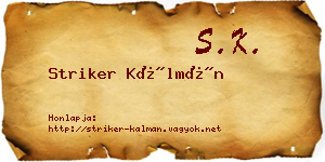 Striker Kálmán névjegykártya